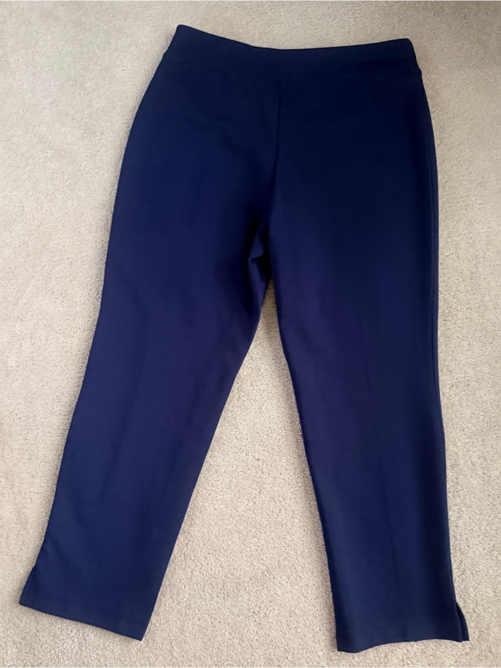 Belle by Kim Gravel 10P Capri Ponte Pants Twilight (Navy) Center Front Seam NWOT